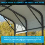 19.46 ft. W x 19.13 ft. D Heavy Duty Metal Frame Carport with Solar Lamp, Outdoor Garage Car Shelter - Image 4