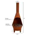 Barrow Steel Wood Burning Chiminea - 58" H x 21.5" W x 21.5" D - Image 3