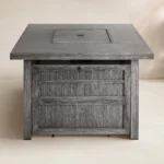 50,000 Btu Propane Fire Pit For Outdoor, 35” Square Fire Table With Lid - Image 2
