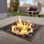 50,000 Btu Propane Fire Pit For Outdoor, 35” Square Fire Table With Lid - Image 10