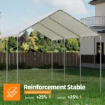10 Ft. W x 20 Ft. D Carports, Waterproof & UV Protected Garage - Image 6