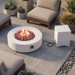 Shade Concrete Propane Outdoor Fire Pit Table