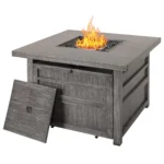 50,000 Btu Propane Fire Pit For Outdoor, 35” Square Fire Table With Lid