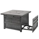 50,000 Btu Propane Fire Pit For Outdoor, 35” Square Fire Table With Lid - Image 3