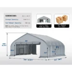 22.5 FT x 20 FT Heavy Duty Anti-Snow Carport with Spacious Aluminum Frame - Image 5