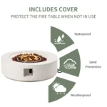 Shade Concrete Propane Outdoor Fire Pit Table - Image 9