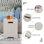 Shade Concrete Propane Outdoor Fire Pit Table - Image 6