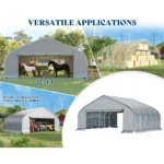 22.5 FT x 20 FT Heavy Duty Anti-Snow Carport with Spacious Aluminum Frame - Image 7