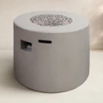 Caelan Round Concrete Propane Smokeless Fire Pit Table