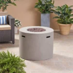 Caelan Round Concrete Propane Smokeless Fire Pit Table - Image 2