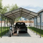 13x26.5 Metal Heavy Duty Carport with Galvanized Steel Roof and Frame - Image 2
