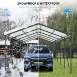 13x26.5 Metal Heavy Duty Carport with Galvanized Steel Roof and Frame - Image 5