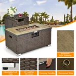 16" H x 32" W Propane Outdoor Fire Pit Table - Image 6
