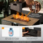 16" H x 32" W Propane Outdoor Fire Pit Table - Image 5