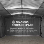 Sunjoy Outdoor Storage Shed 10 x 20 ft. Carport, Patio Metal Utility Large Storage Shed - Image 7
