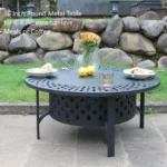 Hayler Wood Burning Outdoor Fire Pit Table with Lid Size: 28" H x 36" W x 36" D - Image 2