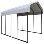 Arrow Carports Galvanized Steel Carport, Full-Size Metal Carport Kit, 12' x 20' x 7', Eggshell - Image 2