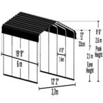 Arrow Carports Galvanized Steel Carport, Full-Size Metal Carport Kit, 12' x 20' x 7', Eggshell - Image 3