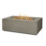 Real Flame Aegean Small Rectangle LP fire table in Mist Gray