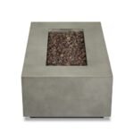 Real Flame Aegean Small Rectangle LP fire table in Mist Gray - Image 3