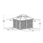 Hampton Bay Farrington 10 ft. x 12 ft. Steel Hardtop Gazebo with Mosquito Netting - Image 6
