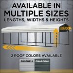 Arrow Carports Galvanized Steel Carport, Full-Size Metal Carport Kit, 12' x 20' x 7', Eggshell - Image 4