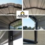 Arrow Carports Galvanized Steel Carport, Full-Size Metal Carport Kit, 12' x 20' x 7', Eggshell - Image 5