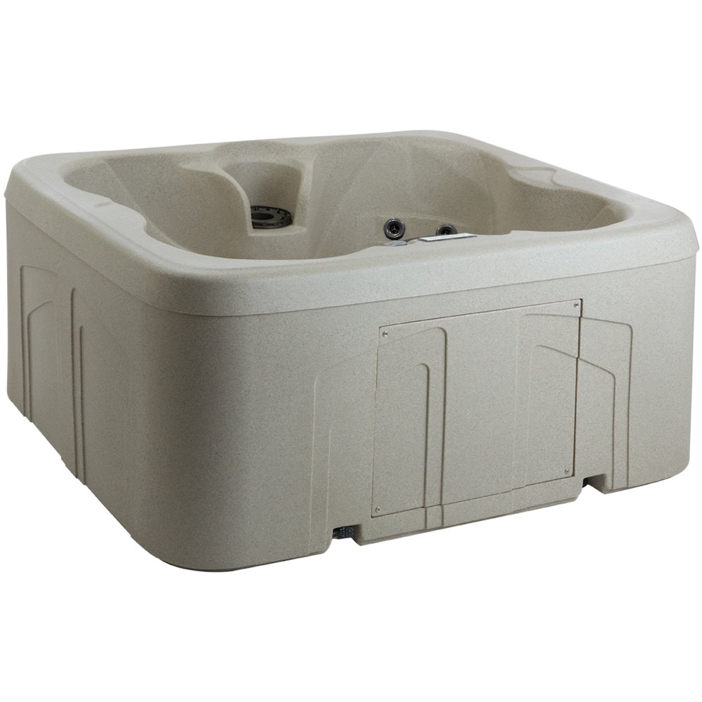 p_1001801660 Lifesmart Spas LS100DX 4-Person Square Hot Tub with Waterfall with 20-Jets Roto - Image 1