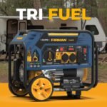 FIRMAN Tri Fuel Portable Generator 5000/4000W Electric Start Gas, Wheel Kit CO Alert 50 ST CAN - Image 4