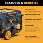 FIRMAN Tri Fuel Portable Generator 5000/4000W Electric Start Gas, Wheel Kit CO Alert 50 ST CAN - Image 9