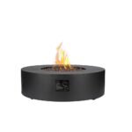 Hampton Bay 40-inch Outdoor Patio Round Gas Fire Pit 65000 BTUs, in Black