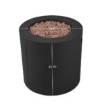 Real Flame Aegean 24" Round Steel Propane Fire Pit Table in Black - Image 5