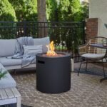 Real Flame Aegean 24" Round Steel Propane Fire Pit Table in Black - Image 2