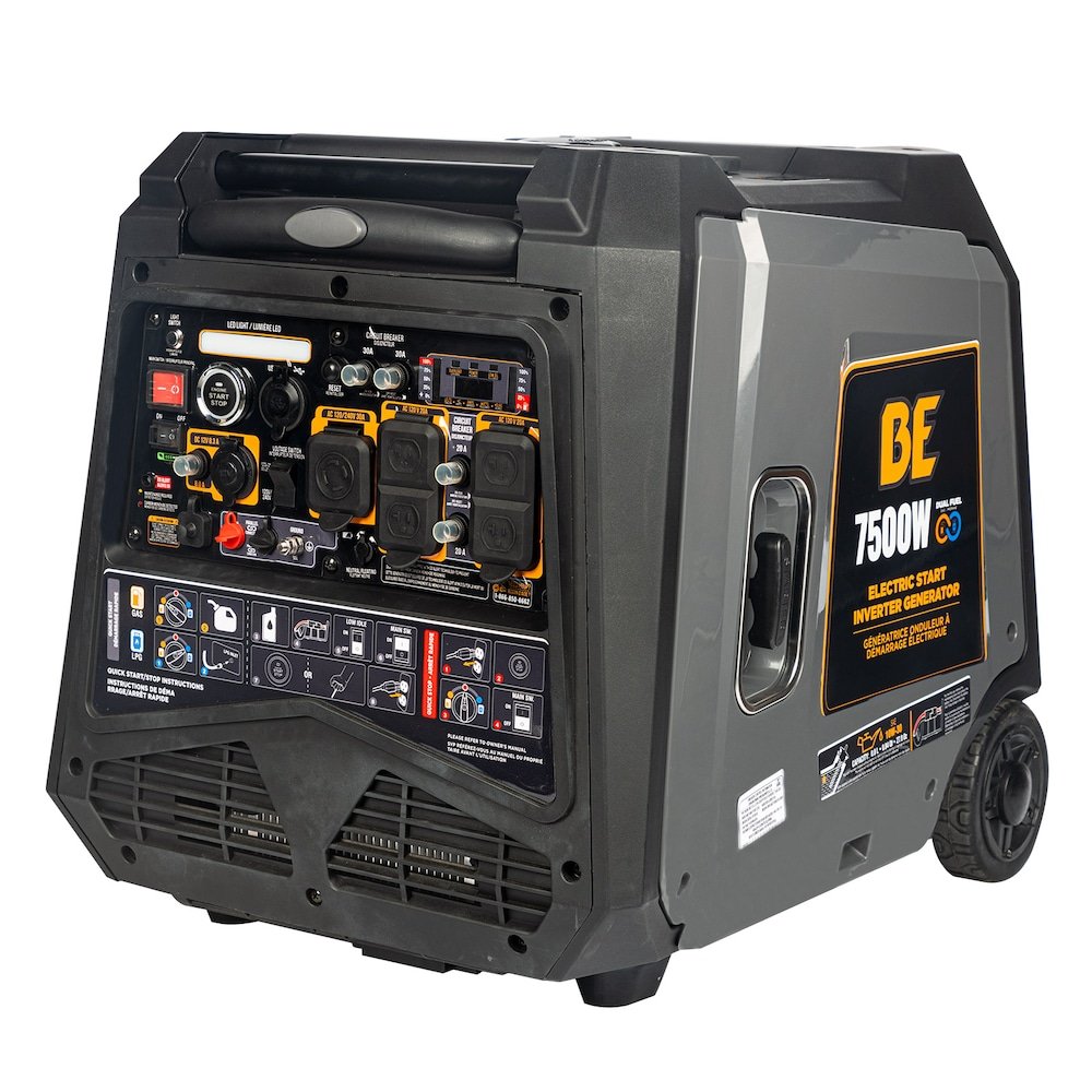 p_1001905296 BE Power Equipment 7500/6000-Watt Electric Start Dual-Fuel Gas and Propane Inverter Generator - Image 1