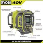 RYOBI 40V 1800-Watt Portable Battery Power Station Inverter Generator and 4-Port Charger with (2) 6.0 Ah Batteries - Image 2
