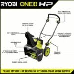 RYOBI 18V HP Brushless 18 in. Single-Stage Cordless Electric Snow Blower - Image 6