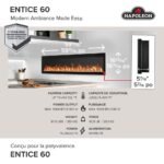 Napoleon Entice 60-inch Surface Mounted or Built-in Wall Electric Fireplace - Image 5
