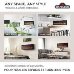 Napoleon Entice 72-inch Surface Mounted or Built-in Wall Electric Fireplace - Image 4