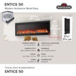 Napoleon Entice 50-inch Surface Mounted or Built-in Wall Electric Fireplace - Image 6