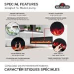 Napoleon Entice 50-inch Surface Mounted or Built-in Wall Electric Fireplace - Image 4