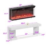 FUFU&GAGA White High-Gloss Electric Fireplace - Image 5