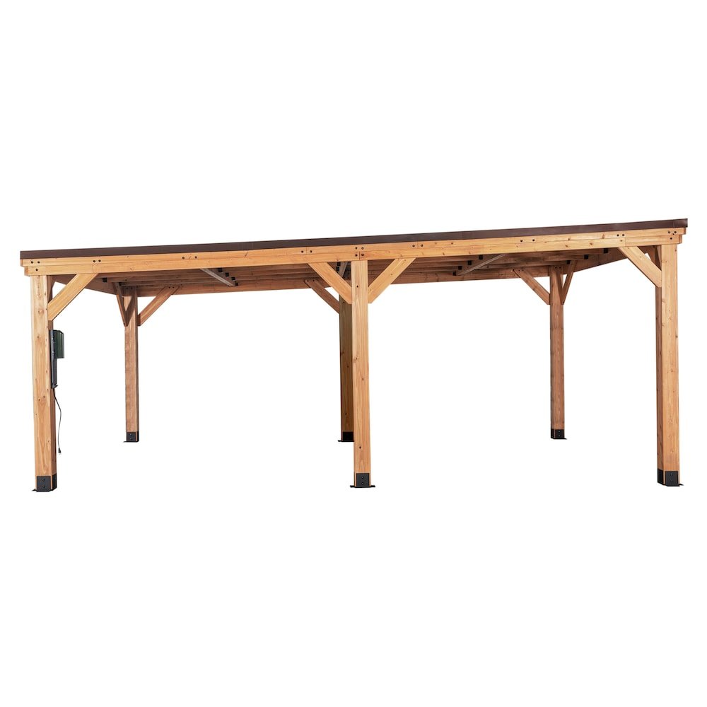 p_1001935295 Backyard Discovery Kingsport 20 ft. x 12 ft. x 8 ft. All Cedar Wood Carport - Image 1