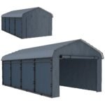 Outsunny 12' x 20' Metal Carport with Removable Sidewalls