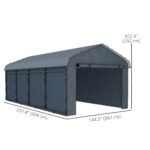 Outsunny 12' x 20' Metal Carport with Removable Sidewalls - Image 2