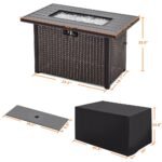 Nuu Garden 50,000 BTU 43 Inch 50,000 BTU Propane Gas Rattan Fire Pit Table - Image 3