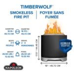 Napoleon Timberwolf® Smokeless Fire Pit, 18-inch, Matte Black - Image 8
