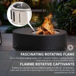 Sunjoy Sunjoy 38in.Halton Oval Low Smoke Firepit - Image 4
