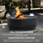Sunjoy Sunjoy 38in.Halton Oval Low Smoke Firepit - Image 5