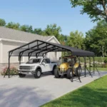 DSNAPE 20 X 20 Ft Metal Carport, Heavy Duty Car Shelter With Reinforced Steel Braces & Galvanized Steel Roof & Frame - Image 2
