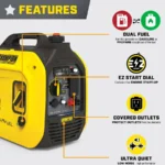 Champion Power Equipment 1850W/2500W Gasoline Powered Portable Recoil Inverter Generator - Image 6